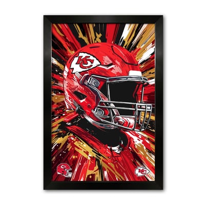 Kansas City Chiefs 14" x 20" Framed Football Helmet Hyper Speed Art Print
