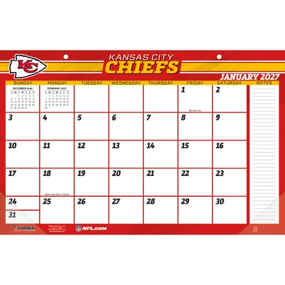 Kansas City Chiefs 17" x 11" Desk Pad Calendar