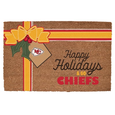 Kansas City Chiefs 20" x 30" Holiday Gift Wrap Coir Door Mat
