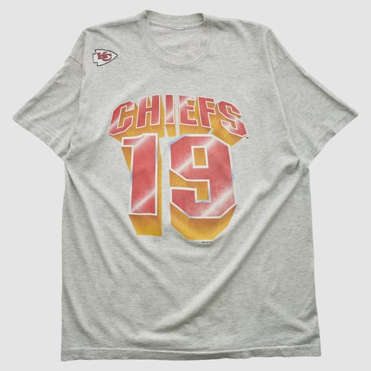 Kansas City Chiefs 90s T-shirt - Heather Gray - 2XL by Fanatics Real Vintage