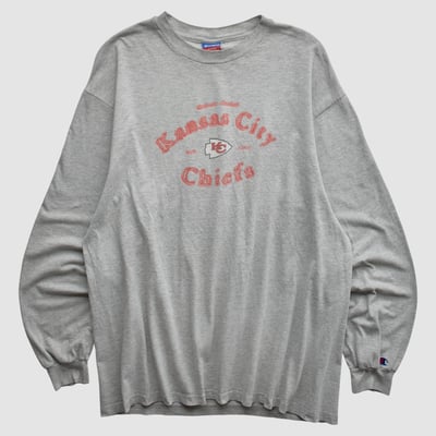 Kansas City Chiefs Champion 2000s Long Sleeve T-shirt - Heather Gray - L by Fanatics Real Vintage