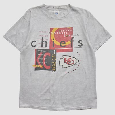 Kansas City Chiefs Logo 7 1995 T-shirt - Heather Gray - S by Fanatics Real Vintage