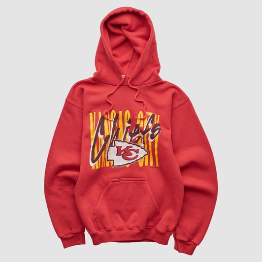 Kansas City Chiefs Logo 7 90s Hooded Pullover Sweatshirt - Red - XS by Fanatics Real Vintage
