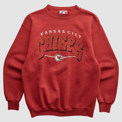 Kansas City Chiefs Logo Athletic 90s Pullover Sweatshirt - Red - S by Fanatics Real Vintage