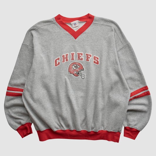 Kansas City Chiefs NFL 2000s Pullover Sweatshirt - Heather Gray - XL by Fanatics Real Vintage