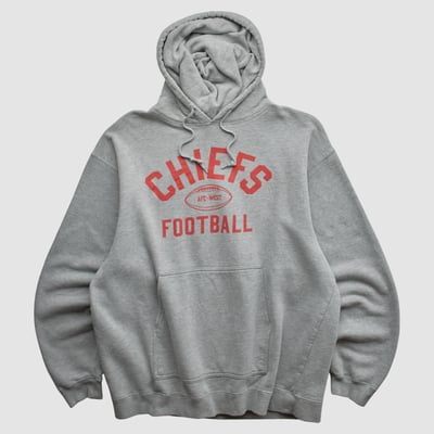 Kansas City Chiefs Reebok 2000s Hooded Pullover Sweatshirt - Heather Gray - L by Fanatics Real Vintage