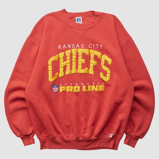 Kansas City Chiefs Russell 90s Pullover Sweatshirt - Red - M by Fanatics Real Vintage