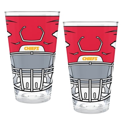 Kansas City Chiefs Two-Piece 16oz. Helmet Pint Glass Set