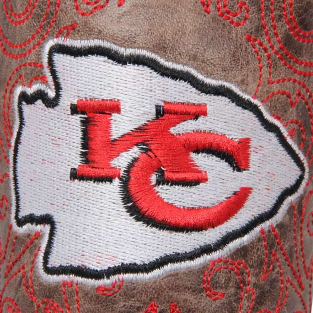 Kansas City Chiefs Womens Embroidered Cowboy Boots - Brown display picture 1