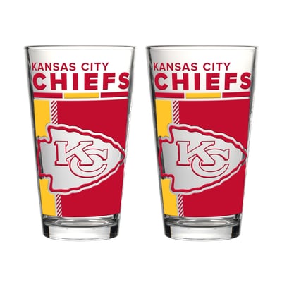 Kansas City Chiefs Logo Brands Two-Piece 16oz. Pint Glass Set