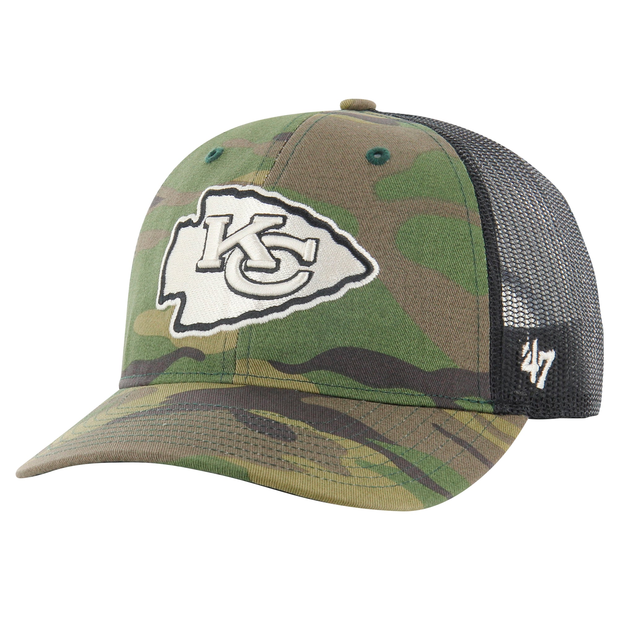 KC Chiefs Camo Mesh Trucker Hat Cap New Era 9Fifty Mesh Snapback Cap Kansas City Chiefs Kingdom  main image 4