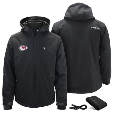 Kansas City Chiefs ActionHeat 5V Softshell Heated Jacket - Black