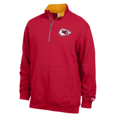  Kansas City Chiefs Champion Fleece Quarter-Zip Pullover -  Red/Gold