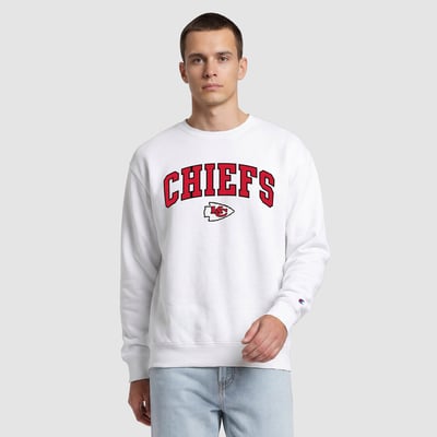  Kansas City Chiefs Champion Contrast Lined Sweatshirt - White