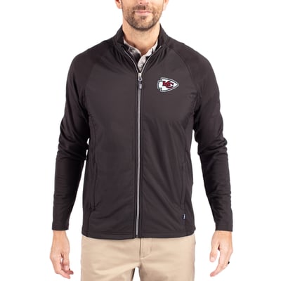 Kansas City Chiefs Cutter & Buck Adapt Eco Knit Full-Zip Jacket - Black