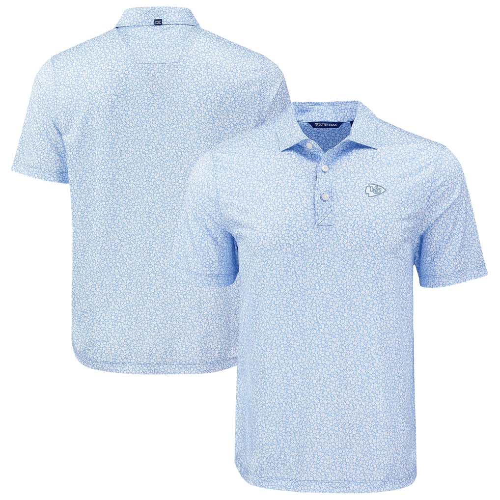 Men's Cutter & Buck Powder Blue Kansas City Chiefs Pike Eco Flora Print ...