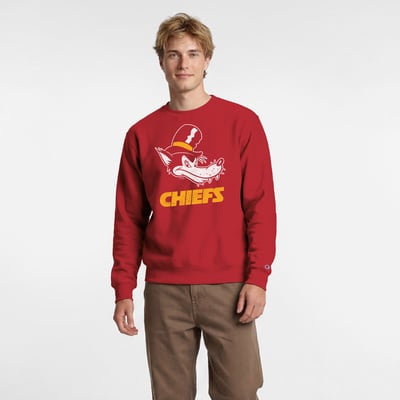 Kansas City Chiefs Disney x Champion Big Bad Wolf Powerblend Sweatshirt - Red