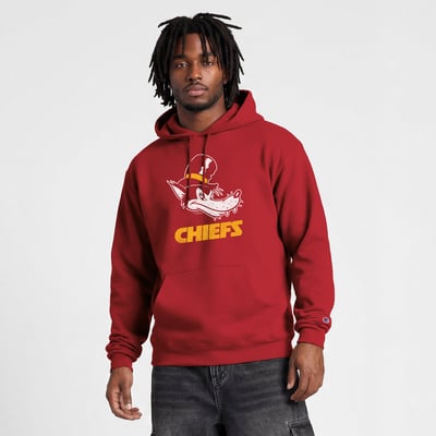  Kansas City Chiefs Disney x Champion Powerblend Full Front Hoodie - Red