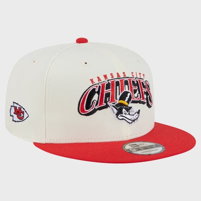 Kansas City Chiefs Disney x New Era Big Bad Wolf 9FIFTY Snapback Hat - Cream/Red