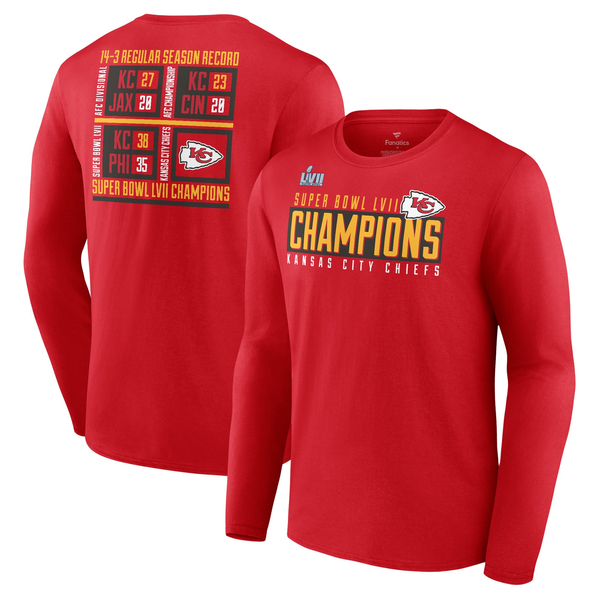 Men's Fanatics Red Kansas City Chiefs Super Bowl LVII Champions