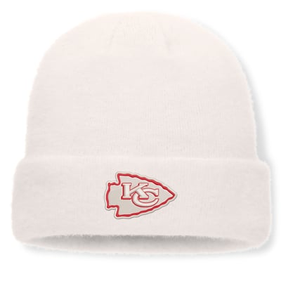 Kansas City Chiefs Fanatics Puff Fuzzy Fleece Cuffed Knit Hat - White