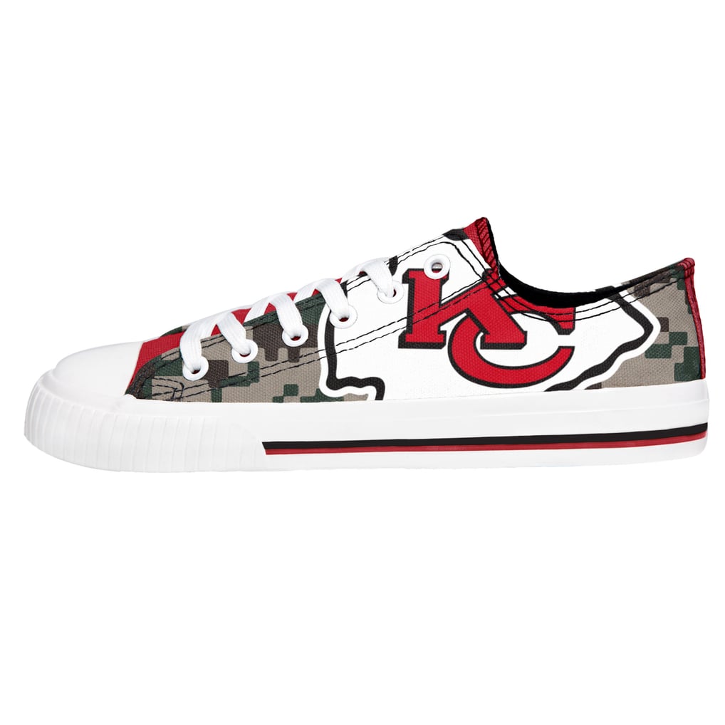 KC Chiefs Foco low top athletic sneakers NFL Mens sz 9 Novelty red white Kansas City Chiefs Mens Low Top Big Logo Canvas Shoe FOCO main image 2