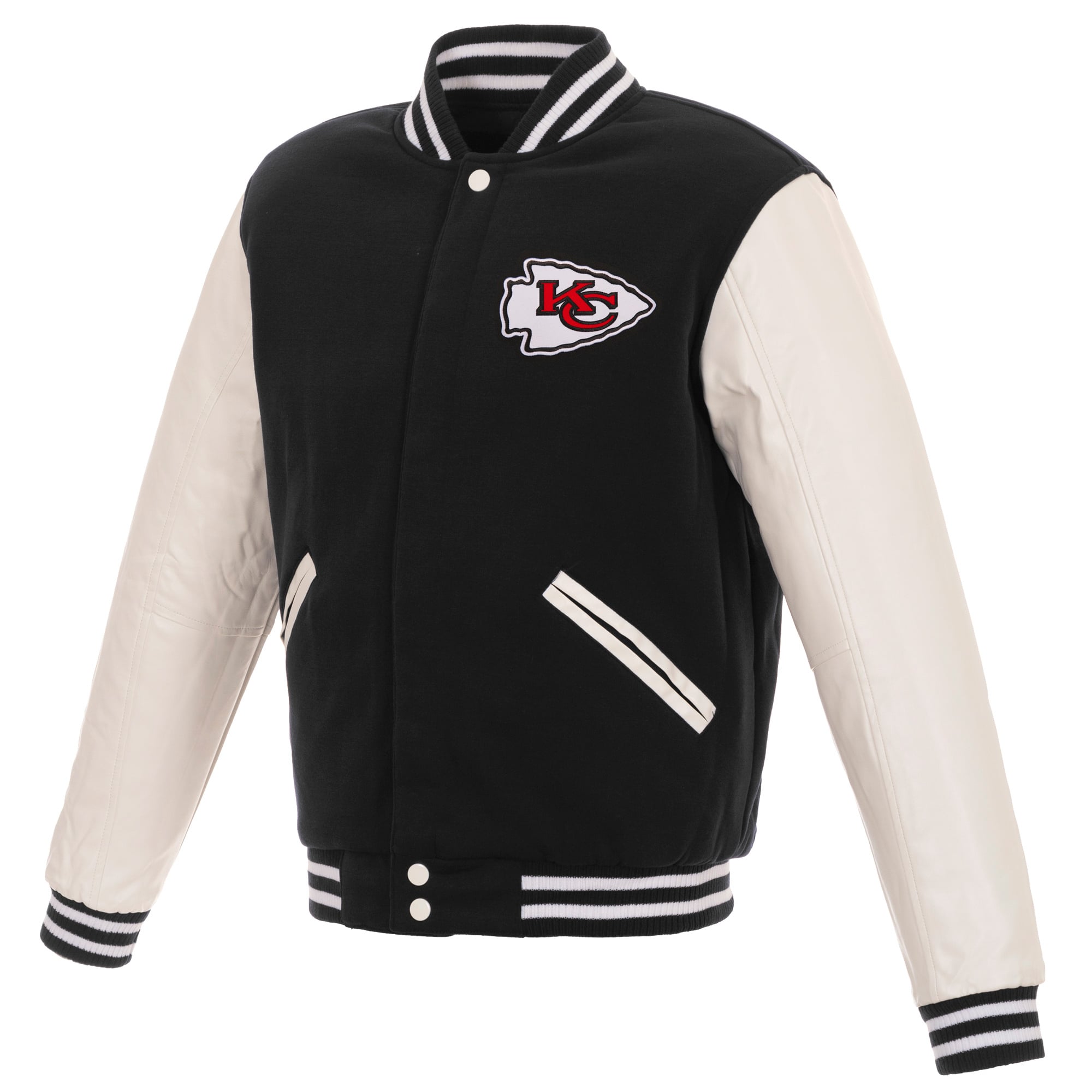 Men's Kansas City Chiefs JH Design Black/White Reversible Fleece