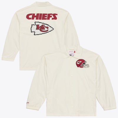  Kansas City Chiefs Mitchell & Ness Retro Roots Full-Snap Coaches Jacket - Cream