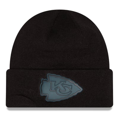 Kansas City Chiefs New Era Chrome Cuffed Knit Hat - Black