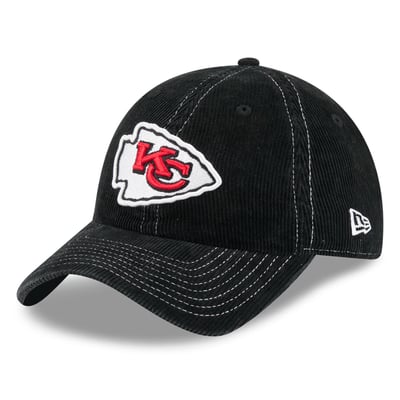 Kansas City Chiefs New Era Corduroy Casual Classic Adjustable Hat - Black