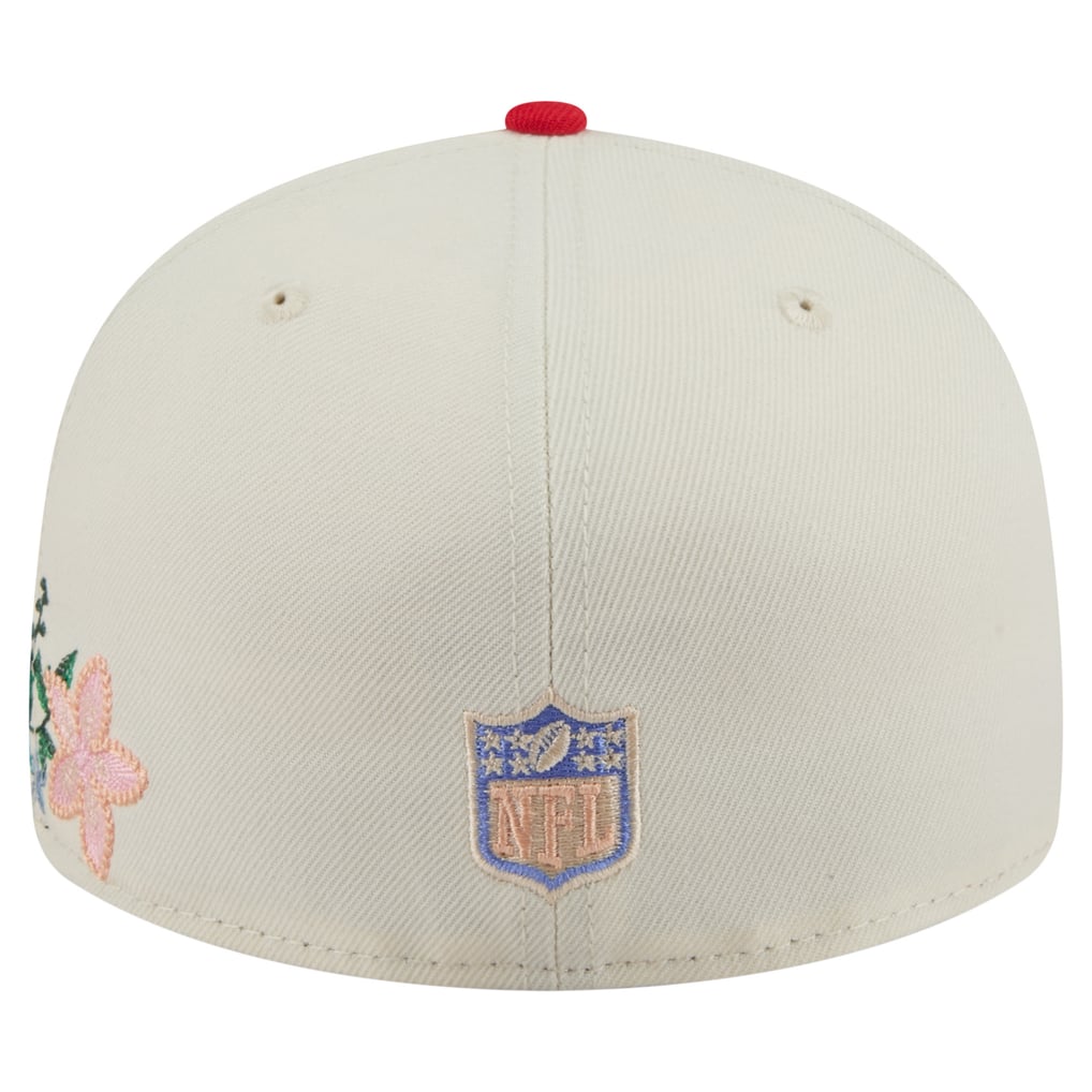 New Era Red and Cream Floral Embroidered Hat Women main image 2