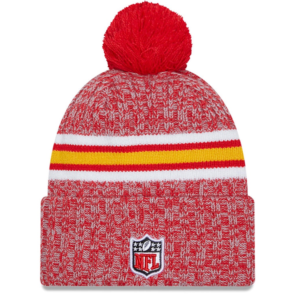 Exclusive Kansas City Chiefs New Era Red knit pom hat beanie NEW ULTRA RARE NFL Rare Kansas City Chiefs Winter Hat Beanie New Era Cap 2023  main image 2