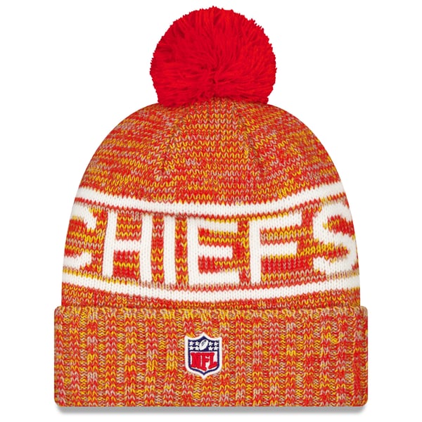Exclusive Kansas City Chiefs New Era Red knit pom hat beanie NEW ULTRA RARE NFL Kansas City Chiefs BANNER Knit Beanie Hat by New Era main image 3