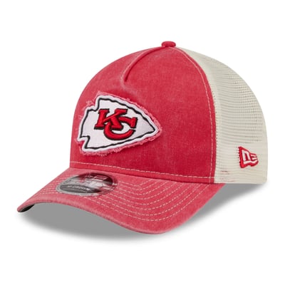  Kansas City Chiefs New Era Fan 9FORTY A-Frame Trucker Adjustable Hat - Red