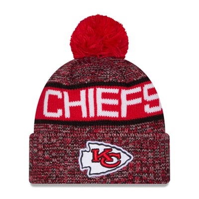 Kansas City Chiefs New Era Marled Cuffed Knit Hat with Pom - Red
