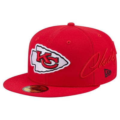 Kansas City Chiefs New Era Side Script 59FIFTY Fitted Hat - Red