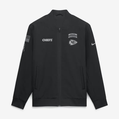  Kansas City Chiefs Nike 2026 Salute to Service Sideline Full-Zip Bomber Jacket - Black