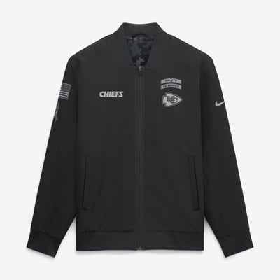  Kansas City Chiefs Nike 2026 Salute to Service Sideline Full-Zip Bomber Jacket - Black