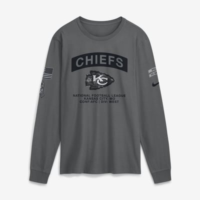 Kansas City Chiefs Nike 2026 Salute to Service Long Sleeve T-Shirt - Gray