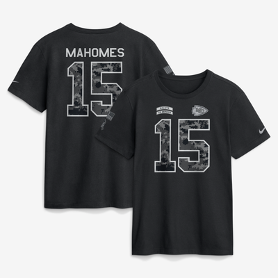 Patrick Mahomes Kansas City Chiefs Nike 2026 Salute to Service Name & Number T-Shirt - Black