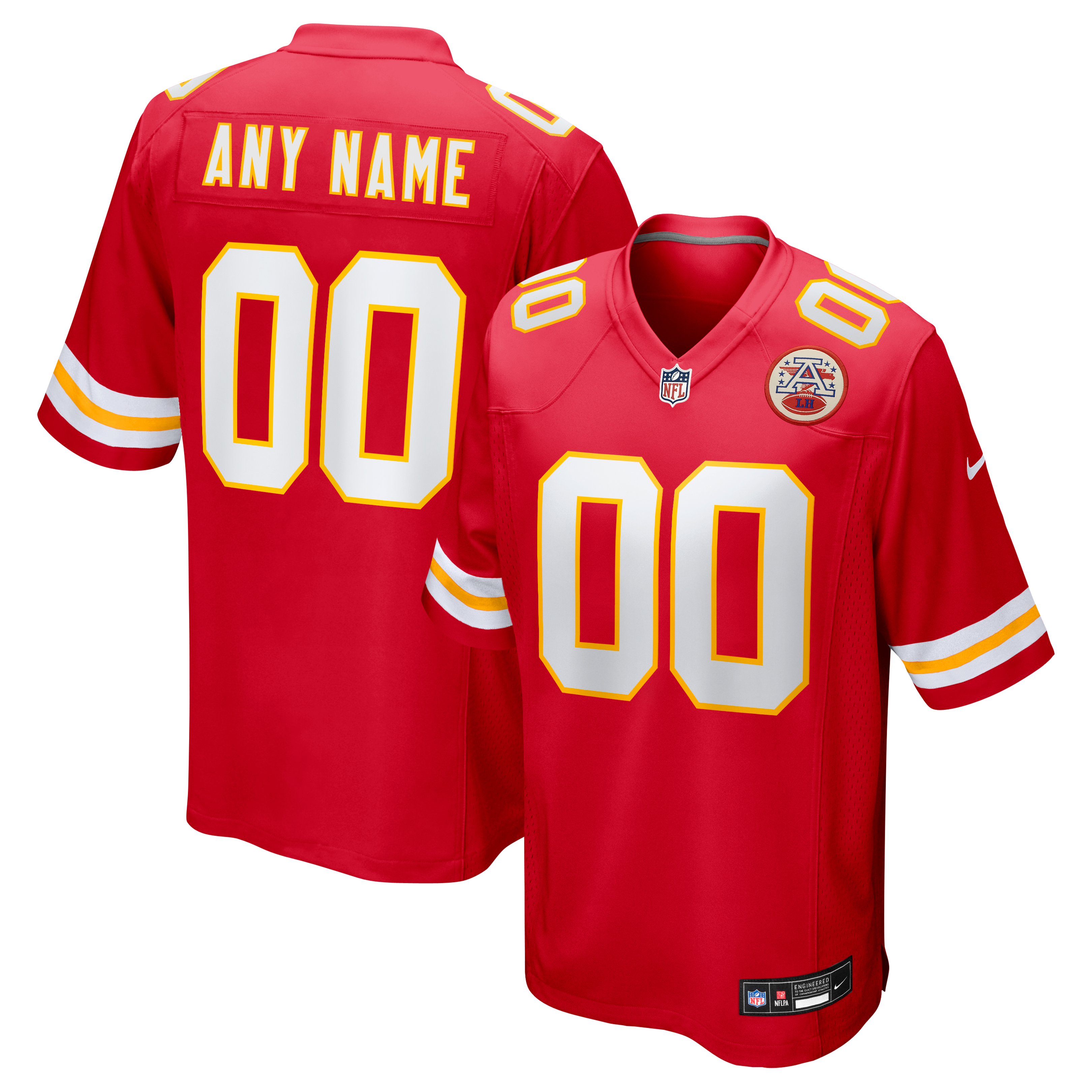 Jeff Hanson Merch Men's Kansas City Chiefs Nike Red Custom Game Jersey