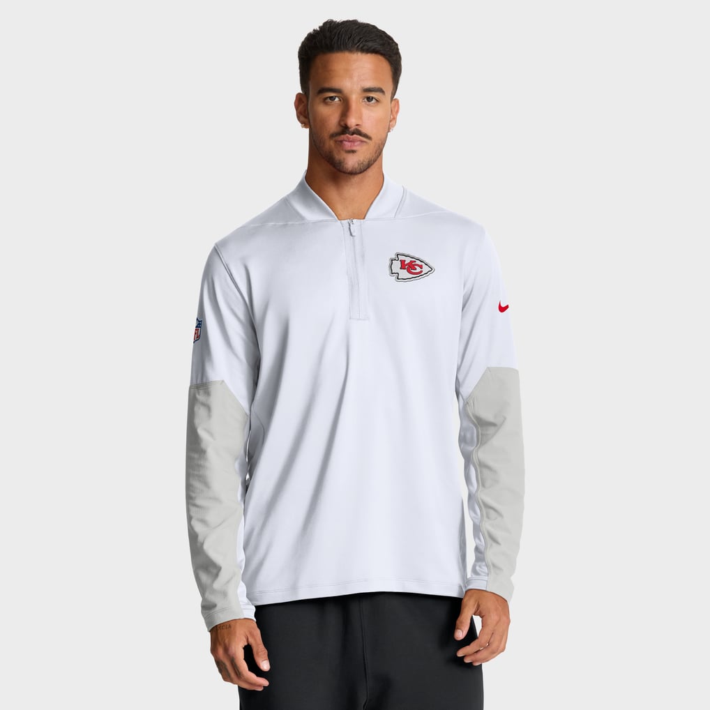 Kansas City Chiefs Nike Sideline Dri-FIT Half-Zip Pullover - White