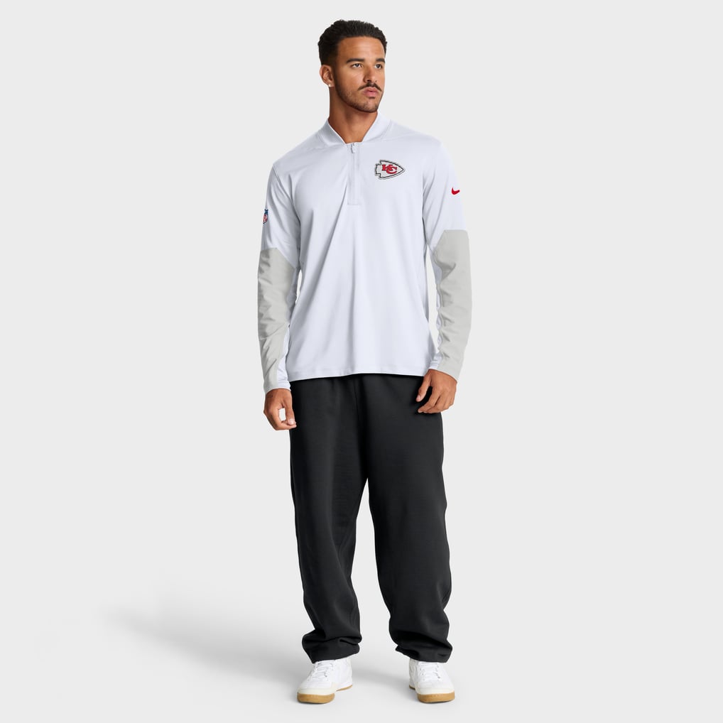 Kansas City Chiefs Nike Sideline Dri-FIT Half-Zip Pullover - White