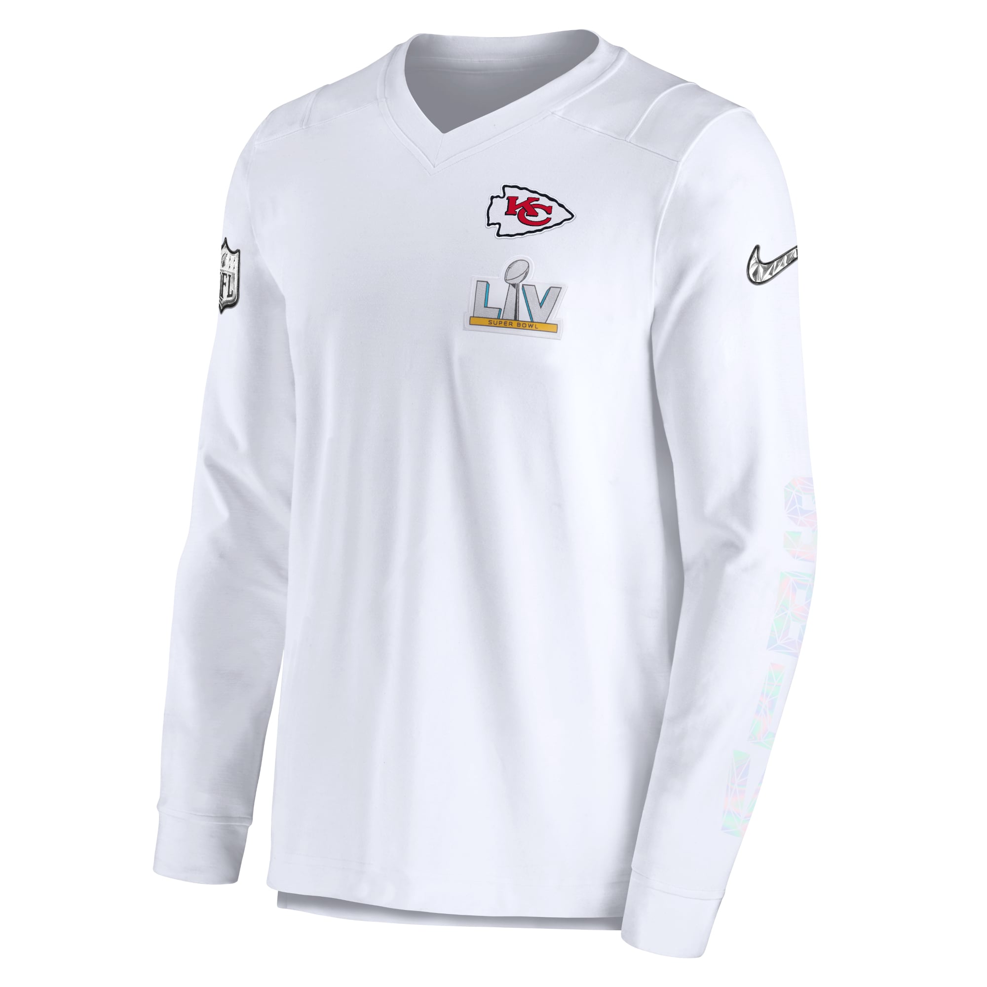 Men's Kansas City Chiefs Nike White Super Bowl LV Bound Diamond