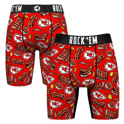  Kansas City Chiefs Rock Em BBQ Ribs Boxer Briefs - Red
