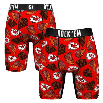  Kansas City Chiefs Rock Em Chocolate Cake Boxer Briefs - Red