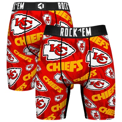  Kansas City Chiefs Rock Em Logo Boxer Briefs - Red