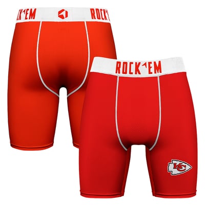  Kansas City Chiefs Rock Em Primary Logo Boxer Briefs - Red
