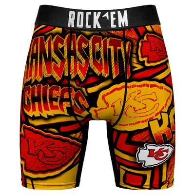  Kansas City Chiefs Rock Em Sketched Out Boxer Briefs - Red
