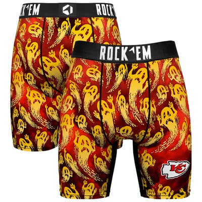Kansas City Chiefs Rock Em Socks Halloween Ghost Fade Boxer Briefs - Red